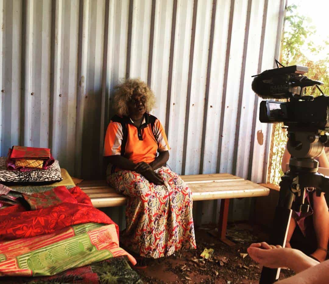 Phyllis Dunggadja telling her story at Bábbarra Women’s Centre. Photo: Ingrid Johanson